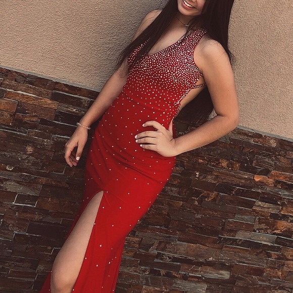 Prom Red Sequin Maxi Prom/ Homecoming Dress - Picture 2 of 4